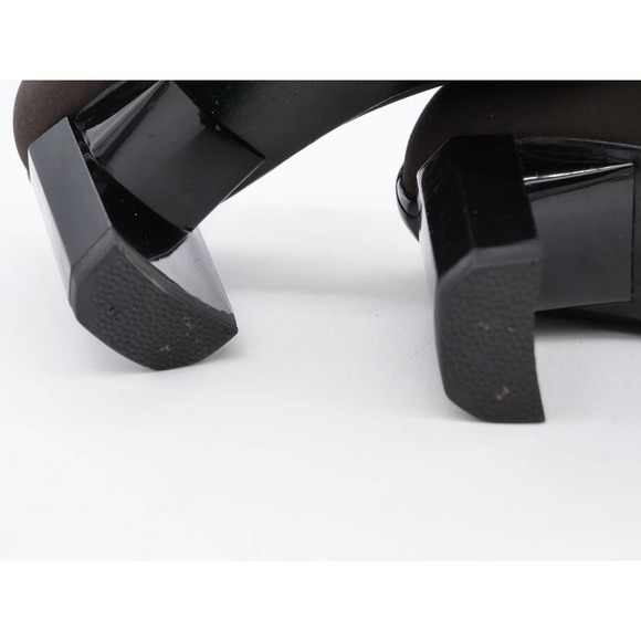 Stuart Weitzman Pumps Womens 7.5 Brown Fabric Square Toe Career Heels Slip On - Picture 13 of 14